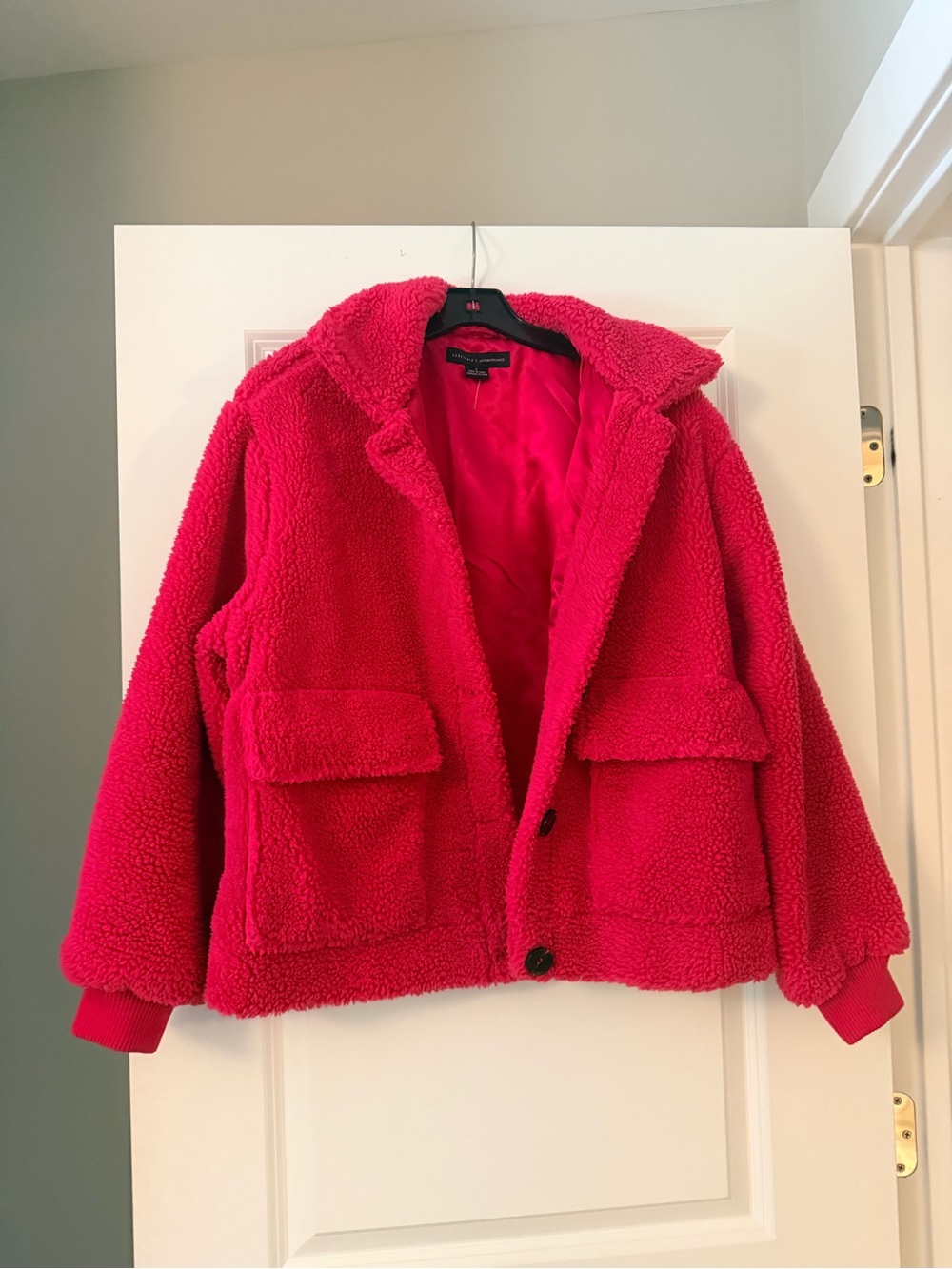Sanctuary for Anthropologie Sherpa Jacket - Bright Pink